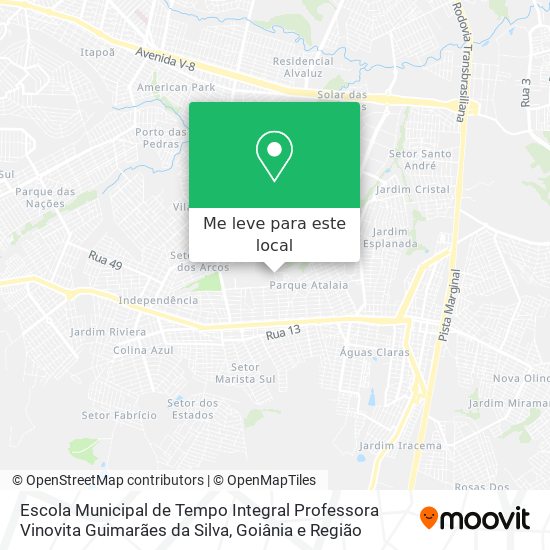 Escola Municipal de Tempo Integral Professora Vinovita Guimarães da Silva mapa