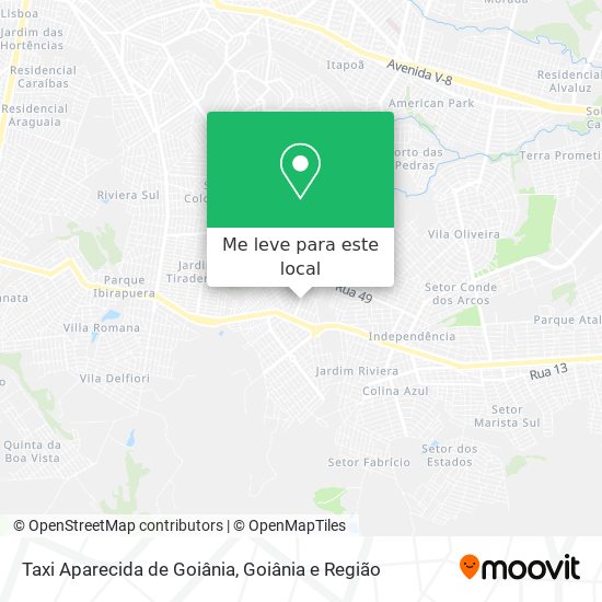 Taxi Aparecida de Goiânia mapa