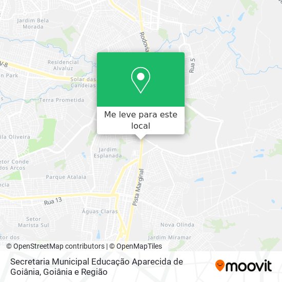 Secretaria Municipal Educação Aparecida de Goiânia mapa