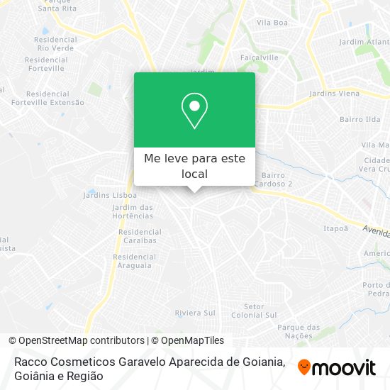 Racco Cosmeticos Garavelo Aparecida de Goiania mapa