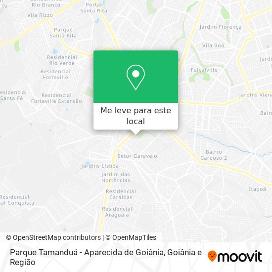 Parque Tamanduá - Aparecida de Goiânia mapa