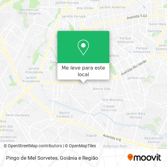 Pingo de Mel Sorvetes mapa