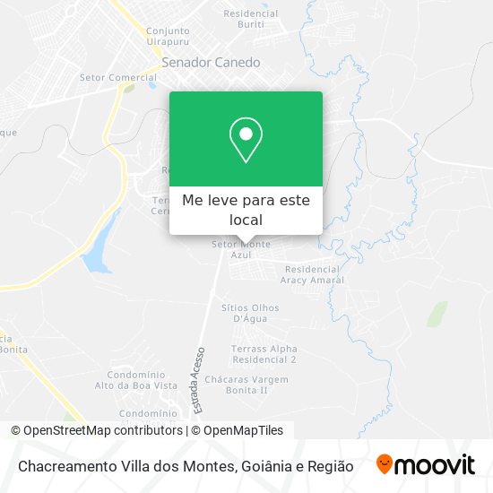 Chacreamento Villa dos Montes mapa
