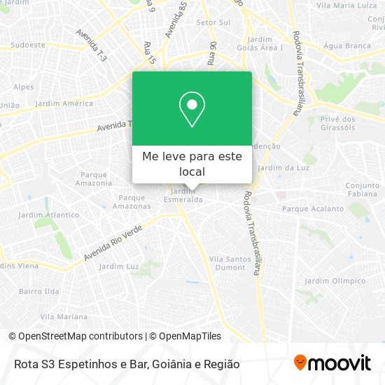 Rota S3 Espetinhos e Bar mapa
