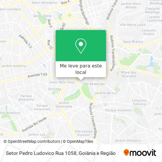 Setor Pedro Ludovico Rua 1058 mapa