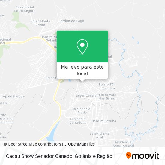 Cacau Show Senador Canedo mapa