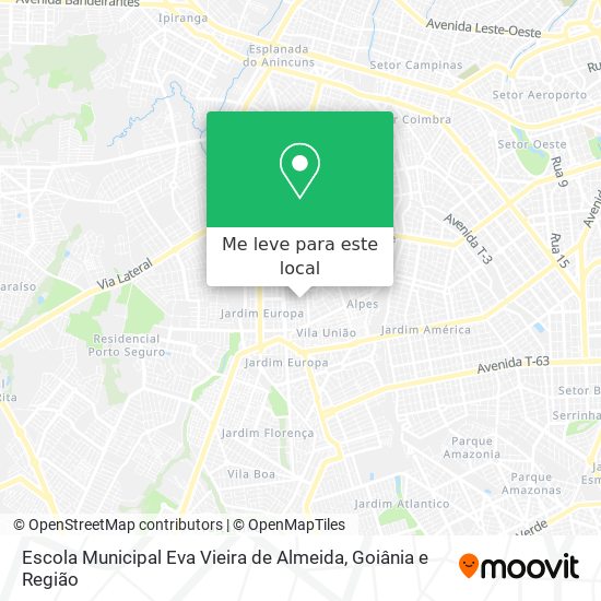 Escola Municipal Eva Vieira de Almeida mapa