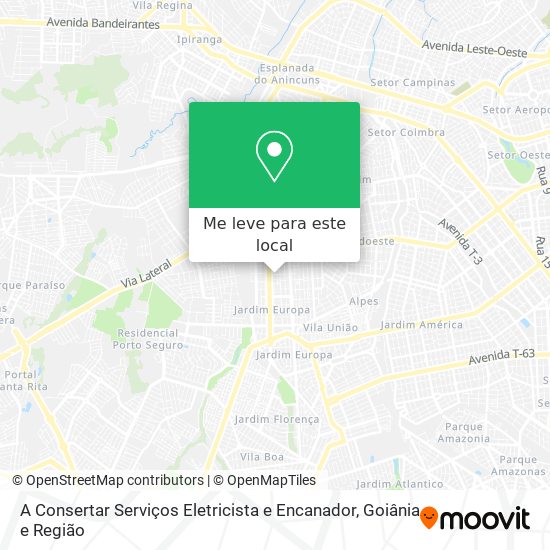 A Consertar Serviços Eletricista e Encanador mapa