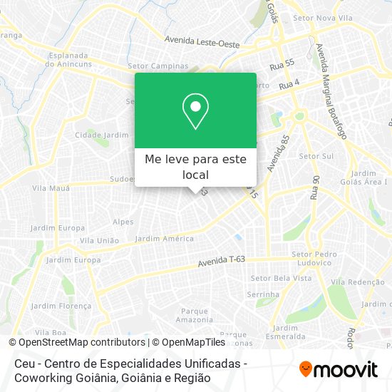 Ceu - Centro de Especialidades Unificadas - Coworking Goiânia mapa