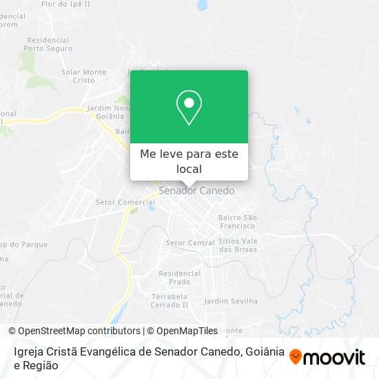 Igreja Cristã Evangélica de Senador Canedo mapa