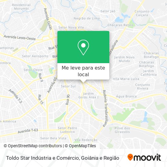 Toldo Star Indústria e Comércio mapa