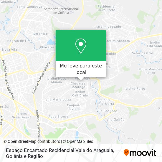 Espaço Encantado Recidencial Vale do Araguaia mapa