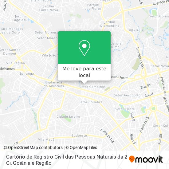 Cartório de Registro Civil das Pessoas Naturais da 2 Ci mapa