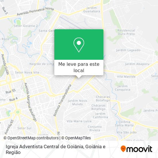 Igreja Adventista Central de Goiânia mapa