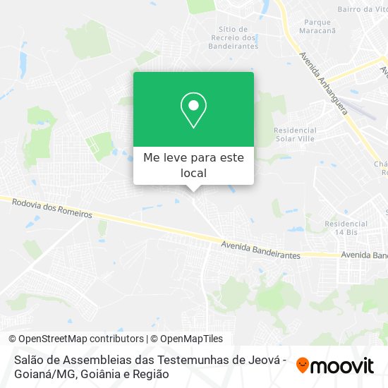 Salão de Assembleias das Testemunhas de Jeová - Goianá / MG mapa