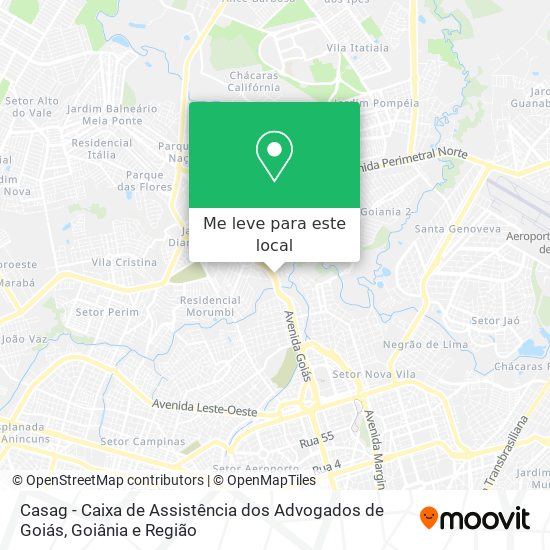 Casag - Caixa de Assistência dos Advogados de Goiás mapa