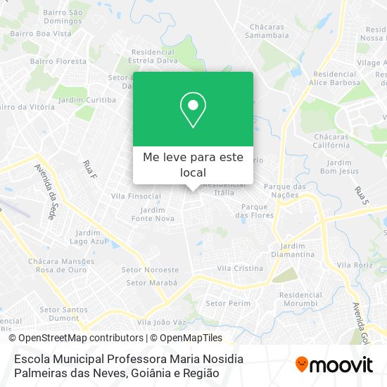 Escola Municipal Professora Maria Nosidia Palmeiras das Neves mapa