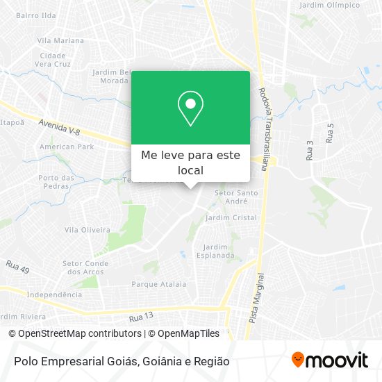 Polo Empresarial Goiás mapa