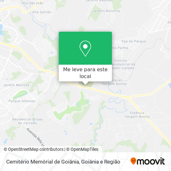 Cemitério Memórial de Goiânia mapa