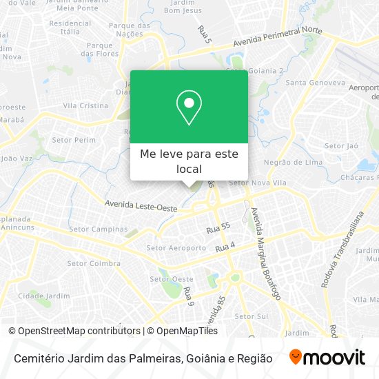 Cemitério Jardim das Palmeiras mapa