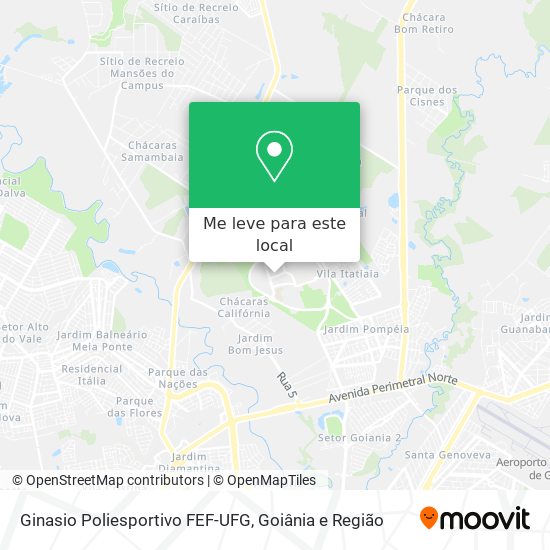 Ginasio Poliesportivo FEF-UFG mapa