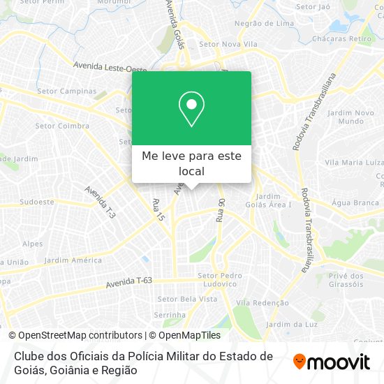 Clube dos Oficiais da Polícia Militar do Estado de Goiás mapa