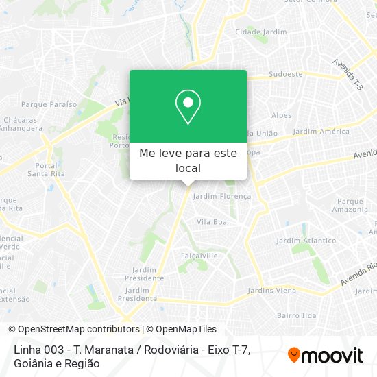 Linha 003 - T. Maranata / Rodoviária - Eixo T-7 mapa