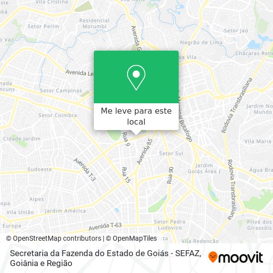 Secretaria da Fazenda do Estado de Goiás - SEFAZ mapa