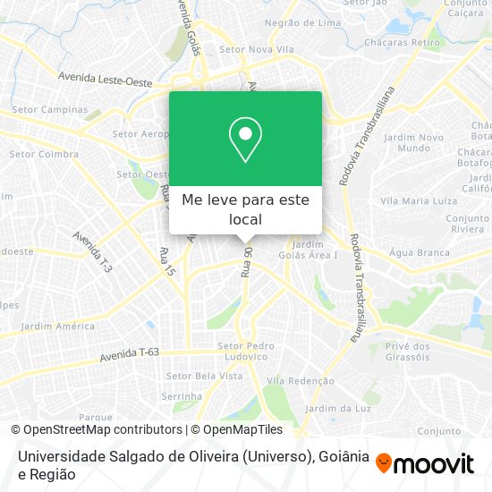 Universidade Salgado de Oliveira (Universo) mapa