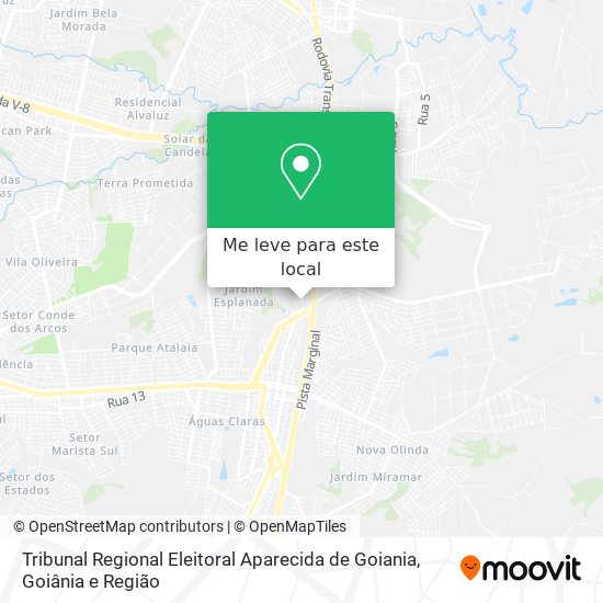 Tribunal Regional Eleitoral Aparecida de Goiania mapa