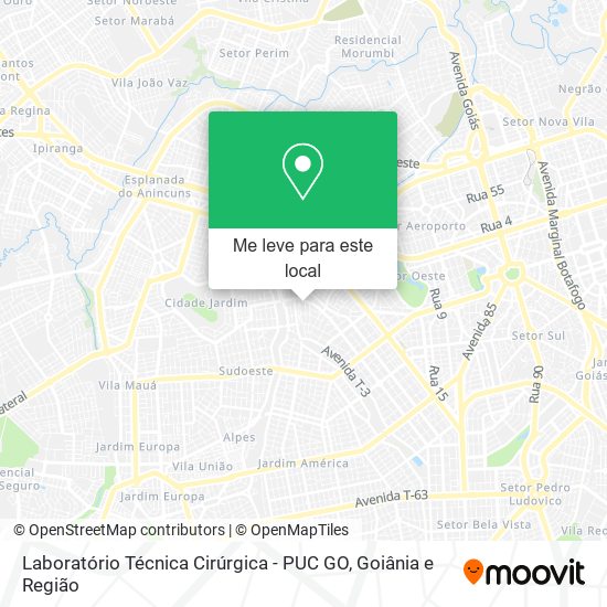 Laboratório Técnica Cirúrgica - PUC GO mapa