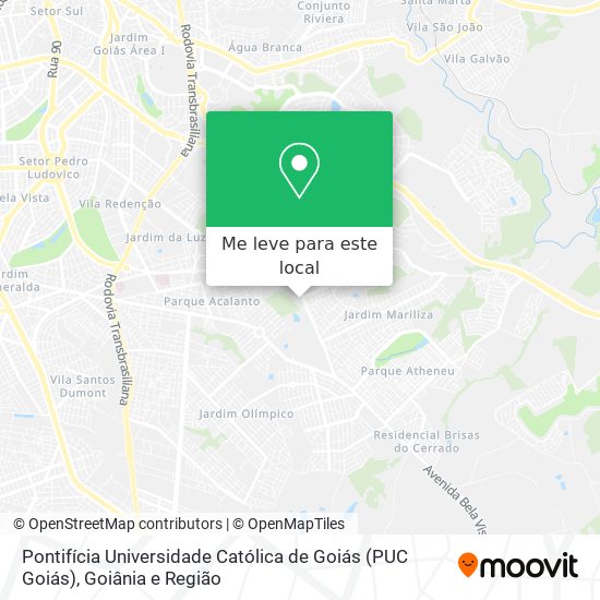 Pontifícia Universidade Católica de Goiás (PUC Goiás) mapa