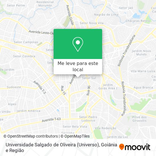 Universidade Salgado de Oliveira (Universo) mapa
