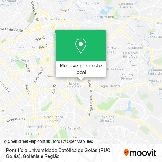 Pontifícia Universidade Católica de Goiás (PUC Goiás) mapa