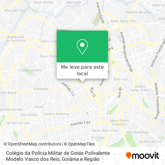 Colégio da Polícia Militar de Goiás Polivalente Modelo Vasco dos Reis mapa