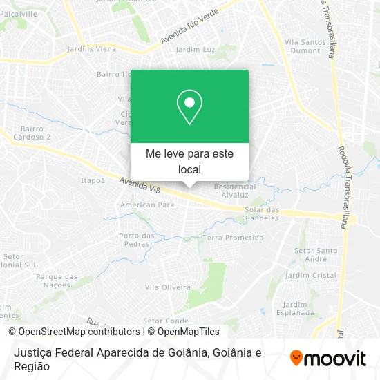 Justiça Federal Aparecida de Goiânia mapa