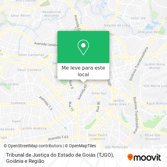 Tribunal de Justiça do Estado de Goiás (TJGO) mapa