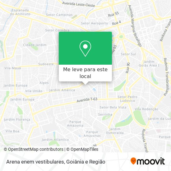 Arena enem vestibulares mapa