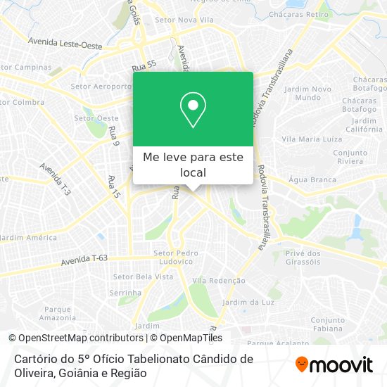 Cartório do 5º Ofício Tabelionato Cândido de Oliveira mapa
