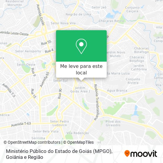 Ministério Público do Estado de Goiás (MPGO) mapa