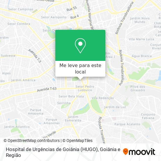 Hospital de Urgências de Goiânia (HUGO) mapa