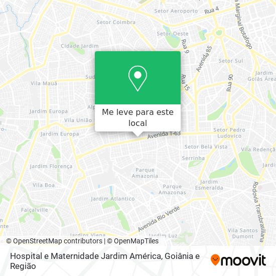 Hospital e Maternidade Jardim América mapa