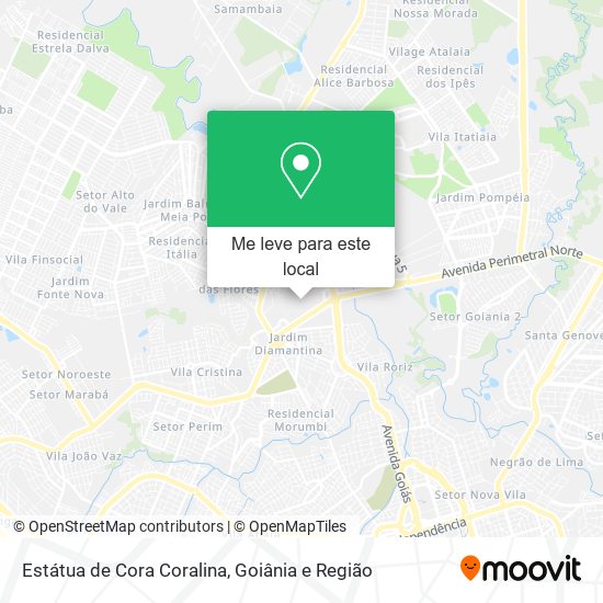 Estátua de Cora Coralina mapa