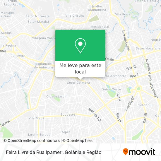 Feira Livre da Rua Ipameri mapa