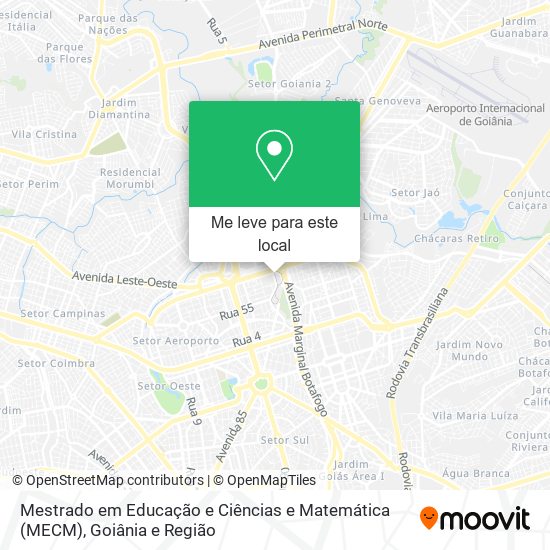Mestrado em Educação e Ciências e Matemática (MECM) mapa
