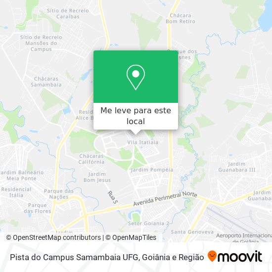 Pista do Campus Samambaia UFG mapa