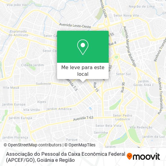 Associação do Pessoal da Caixa Econômica Federal (APCEF / GO) mapa