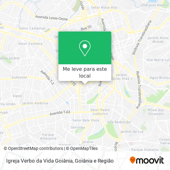 Igreja Verbo da Vida Goiânia mapa