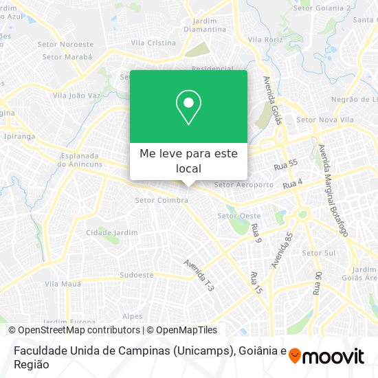 Faculdade Unida de Campinas (Unicamps) mapa