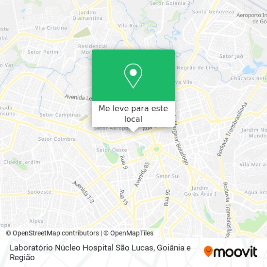 Laboratório Núcleo Hospital São Lucas mapa